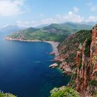 Panoramaaussicht an der Steilküste im Golf von Porto - Korsika