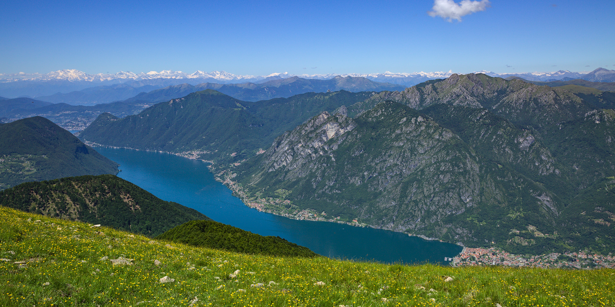 Panoramaberg Monte Calbiga: Blick auf den Lago di Lugano und die Schweizer Hochalpen