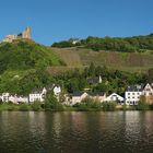 Panoramabild von Bernkastel vom Moselufer in Kues