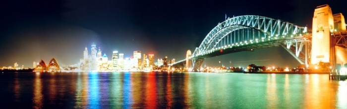 Panoramabild von Sydney bei Nacht