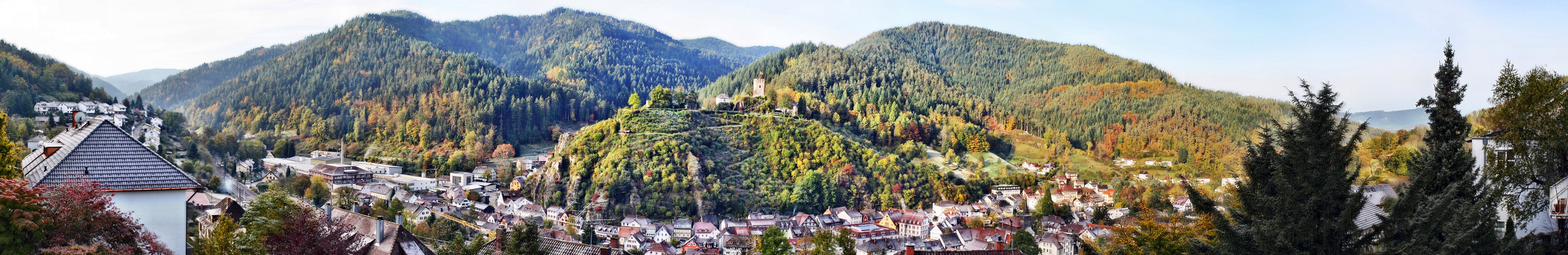 Panoramablick auf Schloss Hornberg