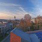 Panoramablick in der Abendsonne auf die Innenstadt von Gera 