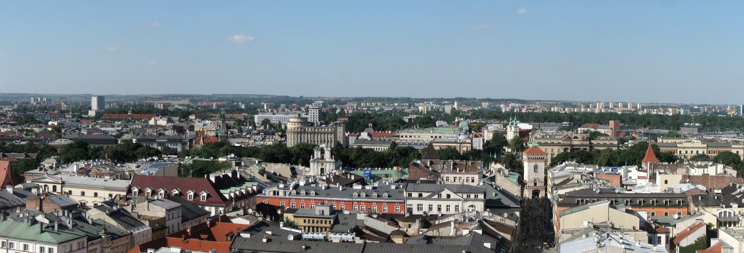 Panoramablick über Krakau von der Marienkirche