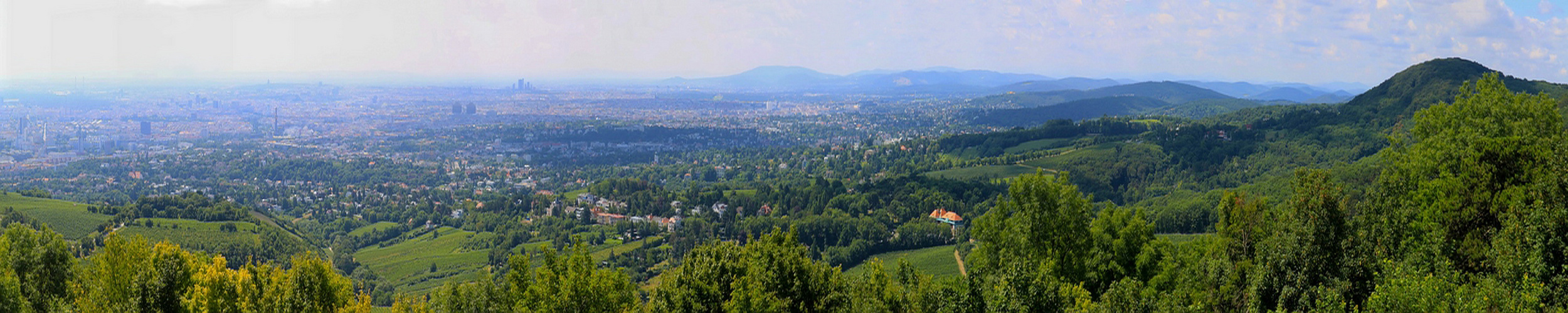 Panoramablick vom Kahlenberg auf Wien.