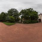 Panoramafoto Dresden-Leuben mit Himmelfahtrskirche und dem denkmalgeschützten Rathaus