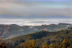 Panoramic view between cloudscape