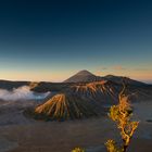 Panoramic view of Bromo mountain in the morning