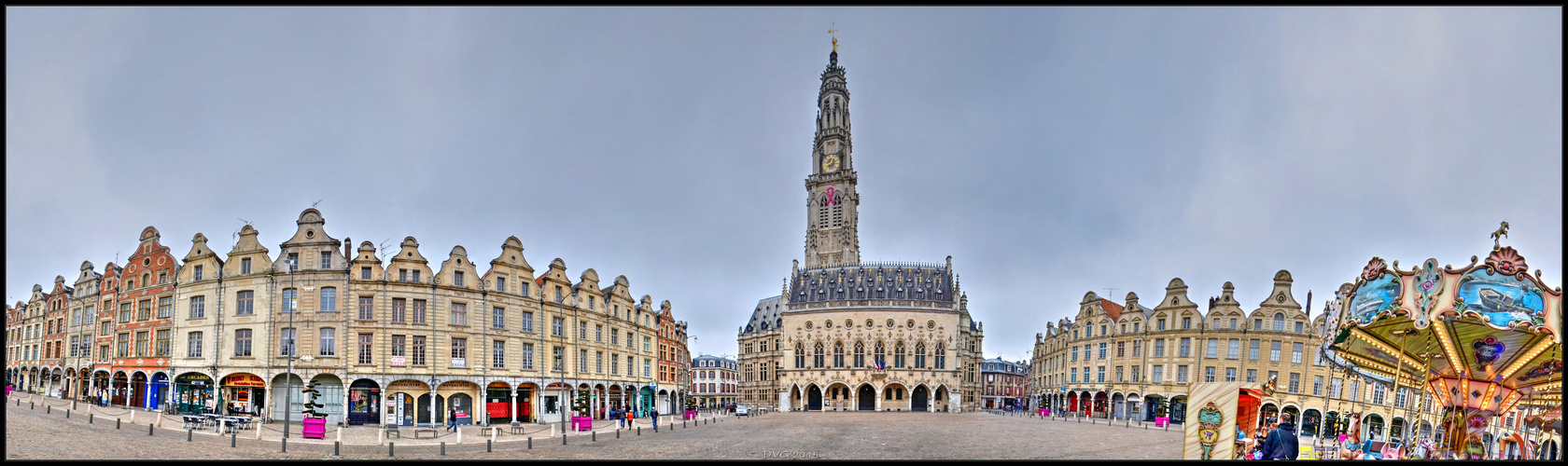 Panoramic view of the Heroes square in Arras