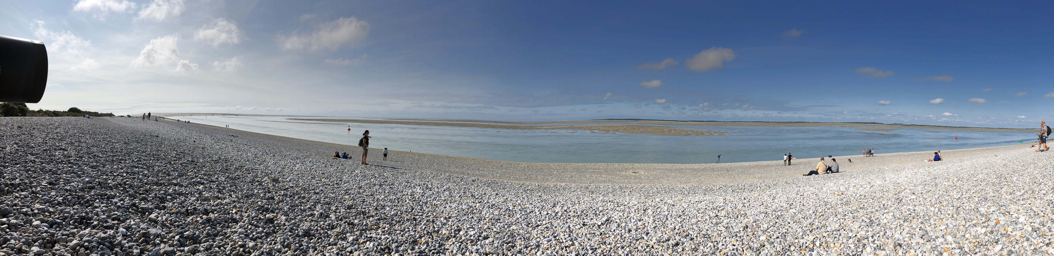 panoramique côté cayeux de la plage (hourdel , 80) en face du banc de phoques!