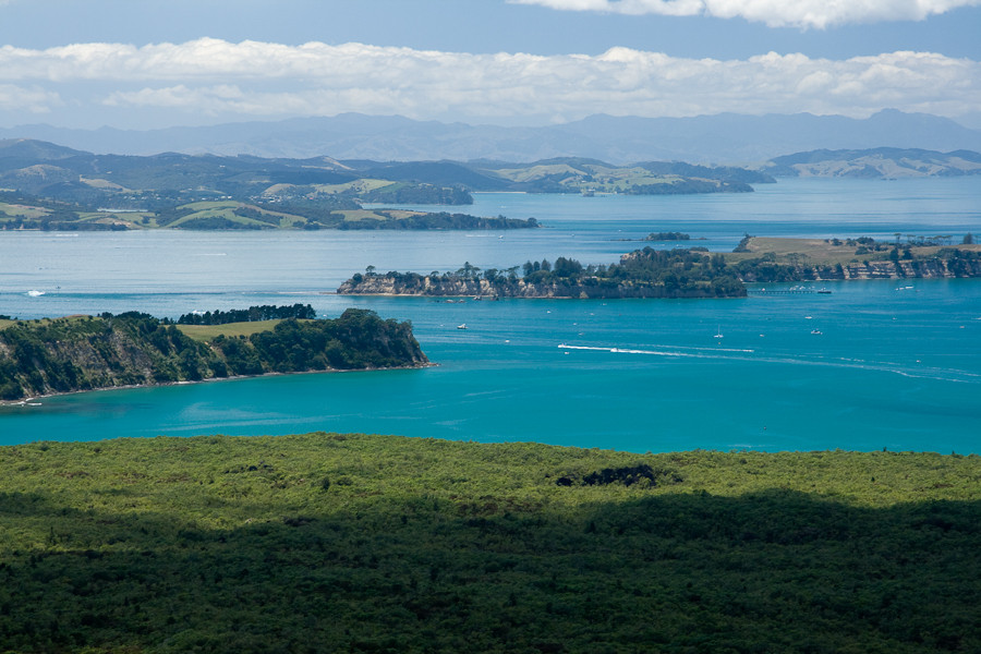 Panoramsicht von Rangitoto (mit Polfilter)