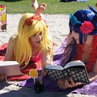 Panty & Stocking @ Daten Beach – Reading books