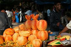 Papaya auf dem Markt von Mysore