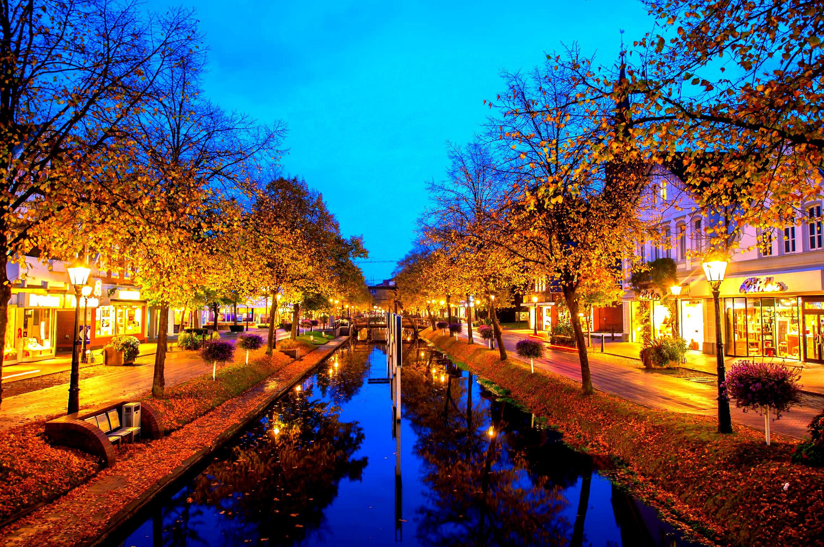 Papenburg am Hauptkanal Foto & Bild | nacht, landschaft, deutschland ...