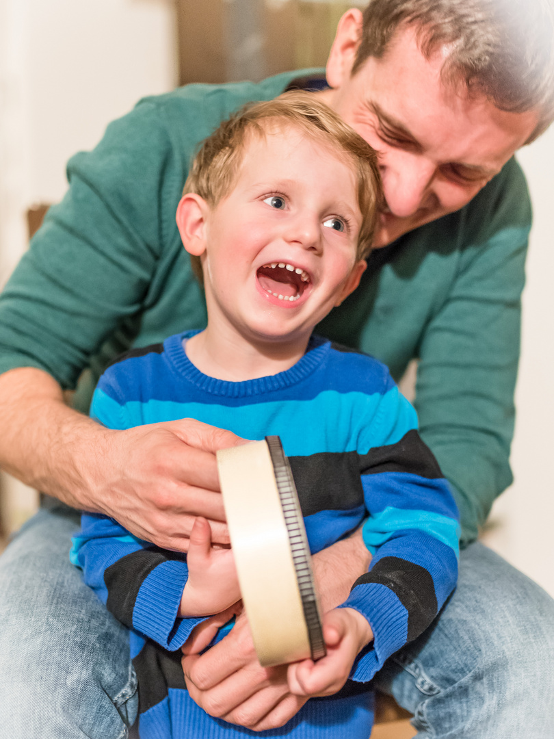 Papi und Sohn