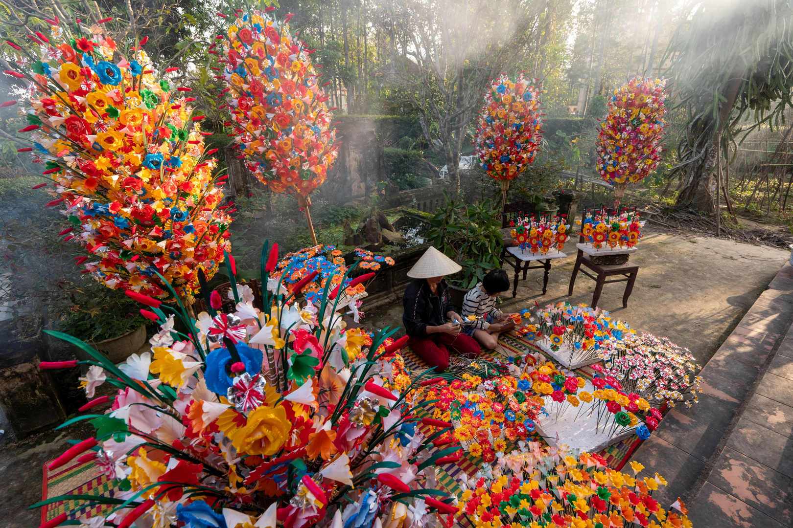 Papier Blumen Dorf bei Hue Vietnam