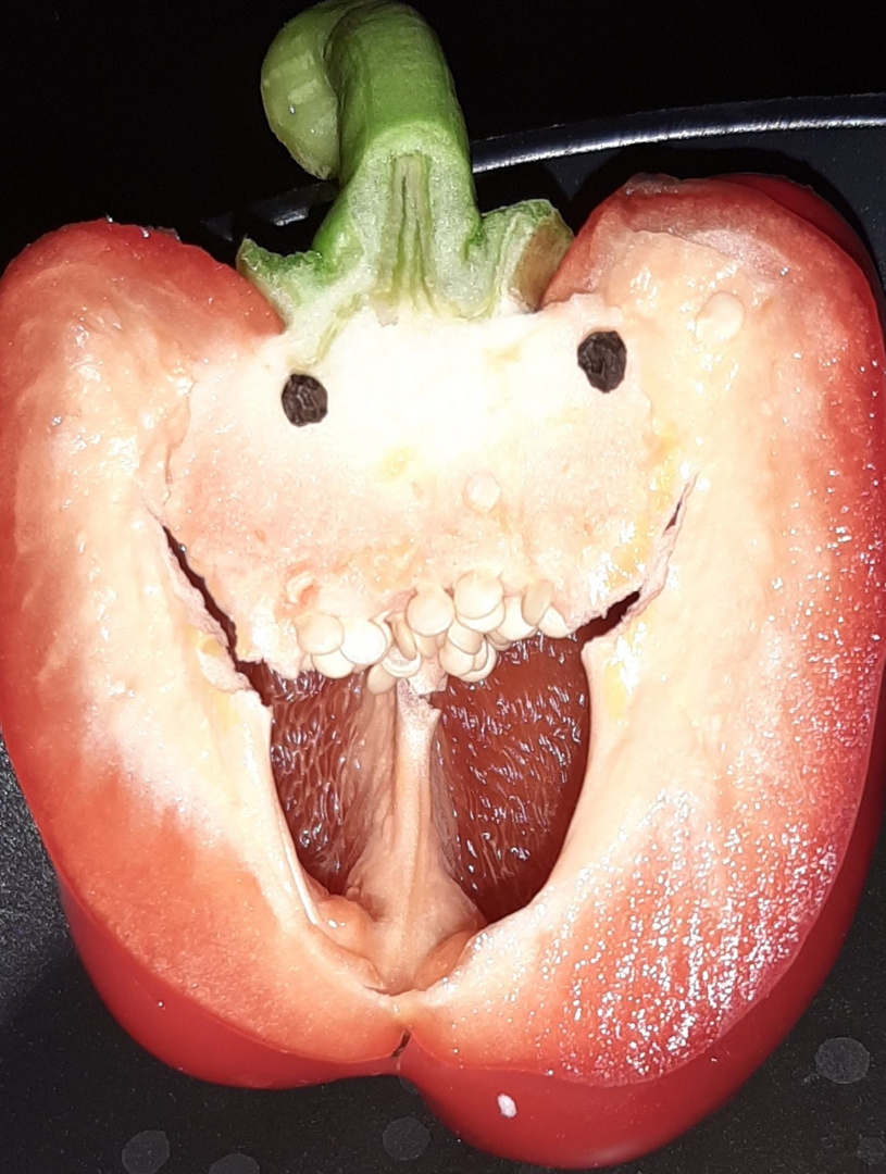 Paprika mit Gesicht