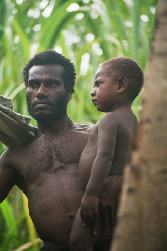 Papua People Father and son