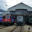 Parade der Gotthardloks anlässlich des Publikumsanlasses zur Eröffnung des GBT in Erstfeld