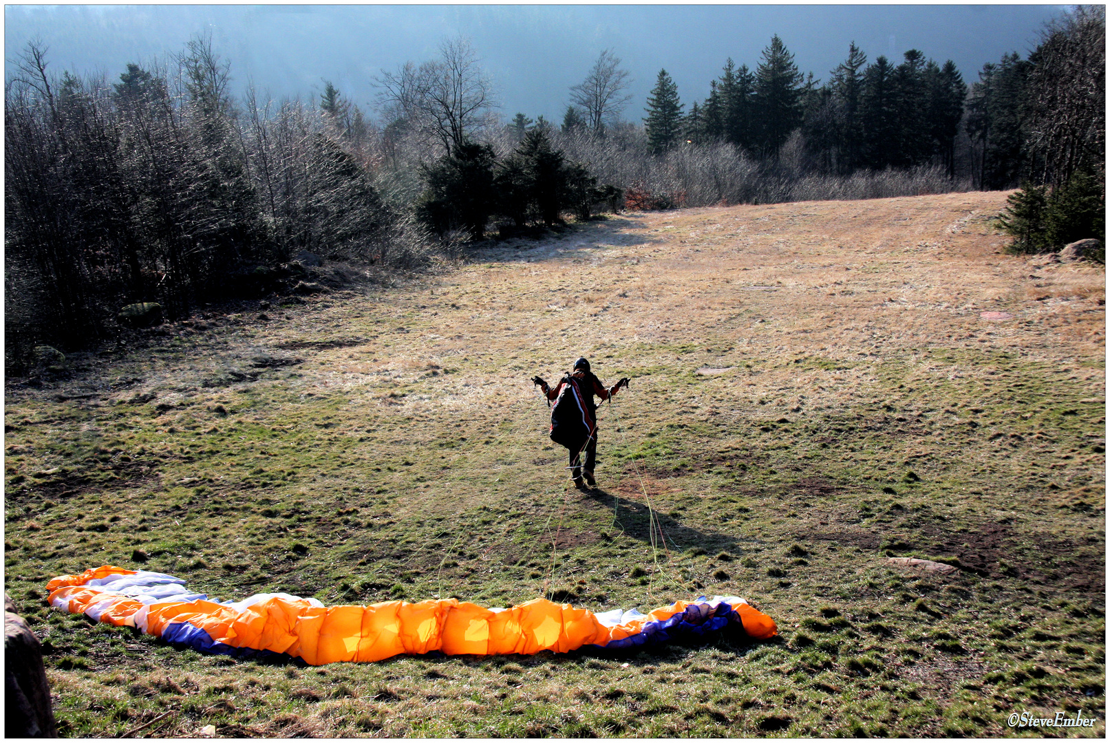 Paraglider Begins Take-Off Run