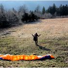 Paraglider Begins Take-Off Run