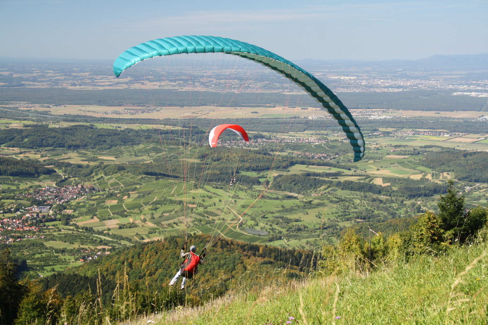 Paraglider nach dem Start