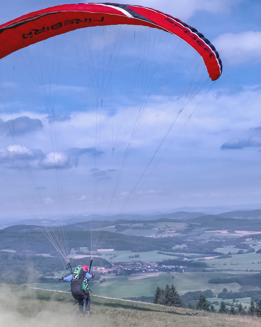 Paragliding and dust