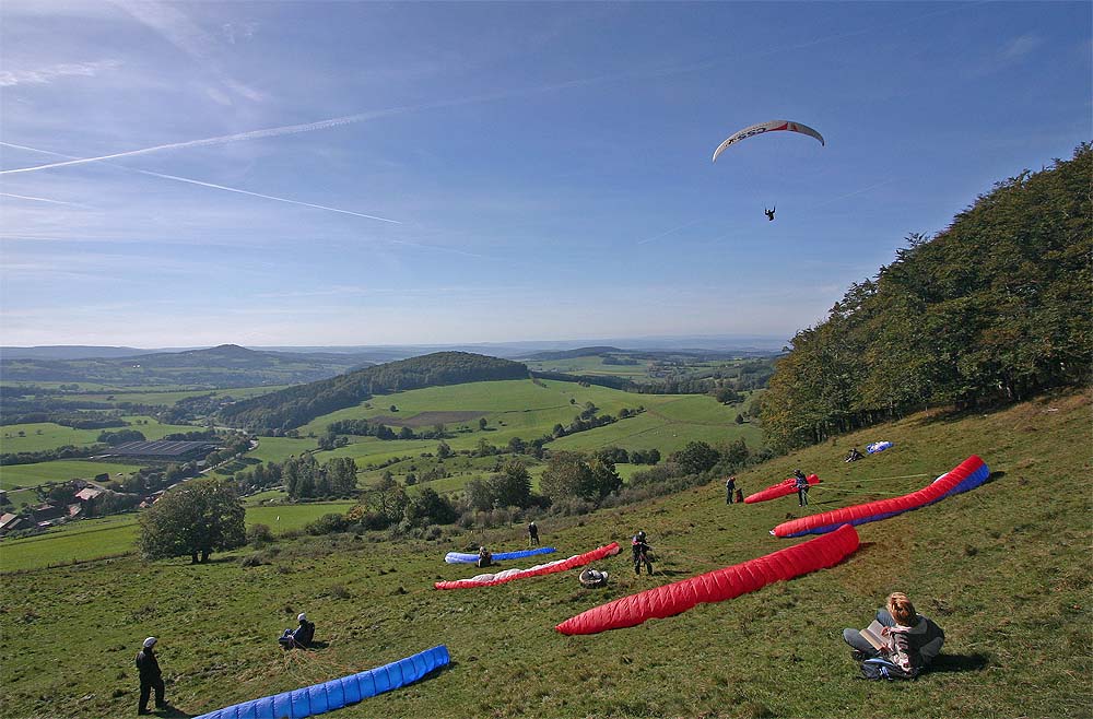 Paragliding on a sunny sunday afternoon...