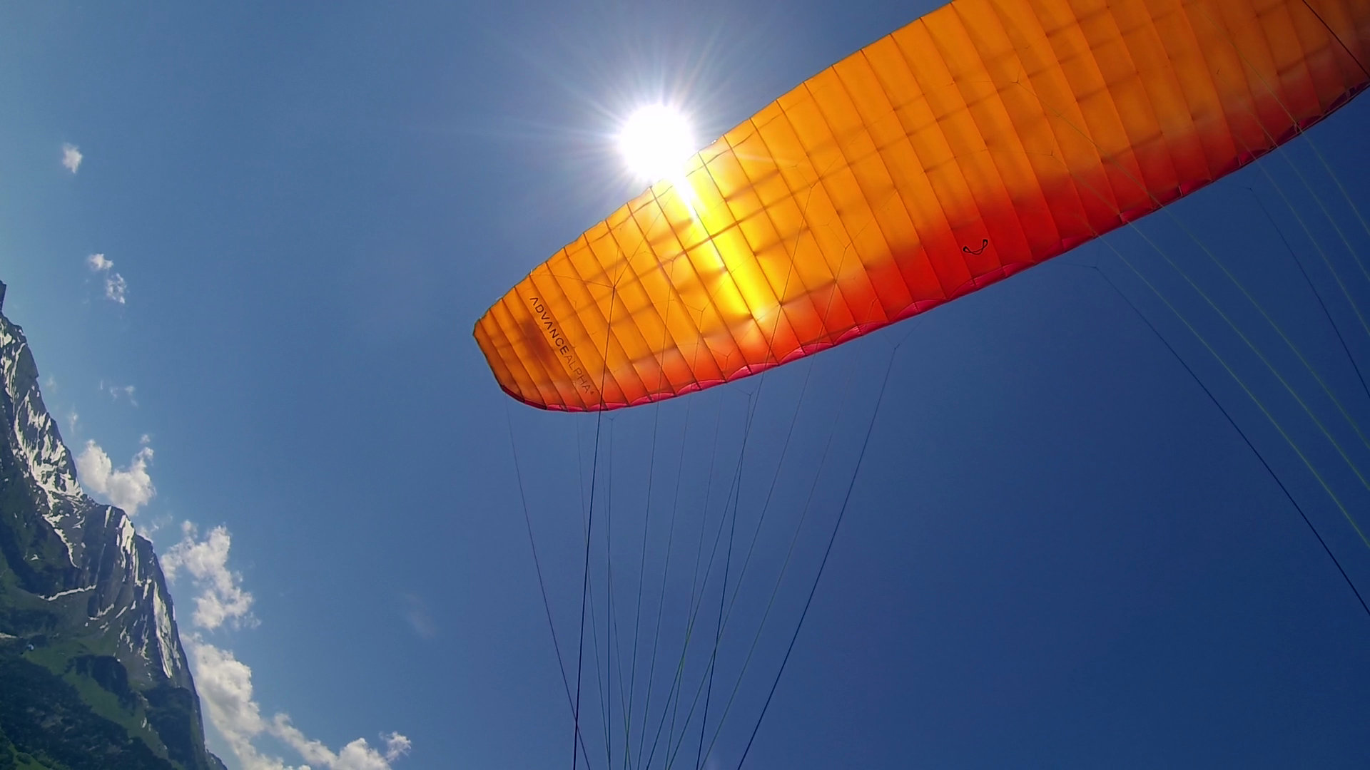 Paragliding over the lake of Luzern