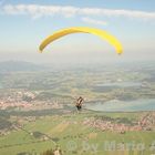 Paragliding vom Tegelberg im Allgäu mit Blick auf den Forggensee