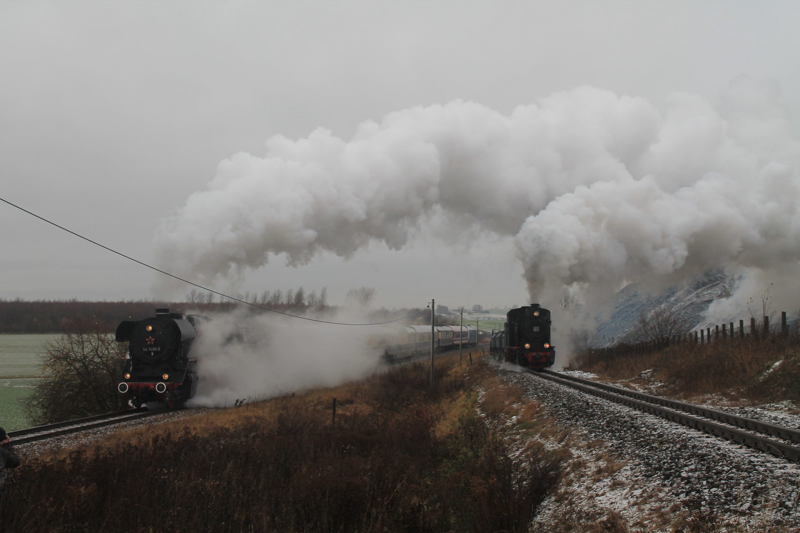 paralellfahrt mit 44 1486 und lok 20 der mbb