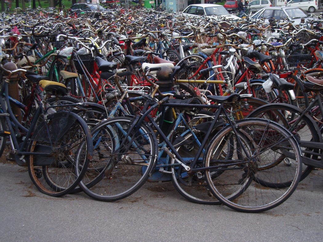 parcheggio delle biciclette a Ferrara