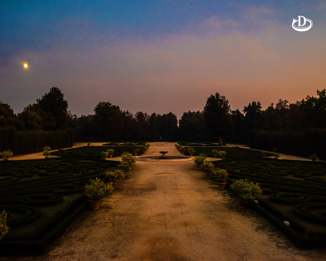 parco giardino della Reggia di Colorno ultimi momenti di luce