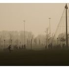 Parco S.Giuliano Venezia : tramonto nella nebbia