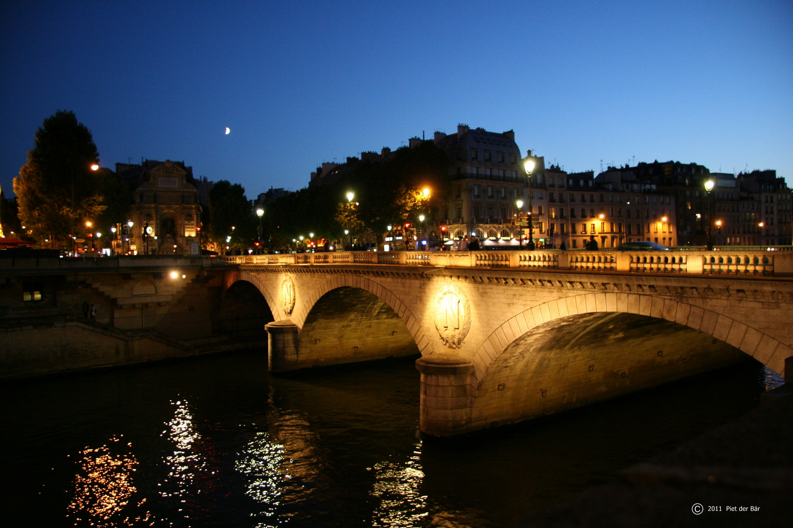 Paris bei Nacht - "Pont Saint-Michel"