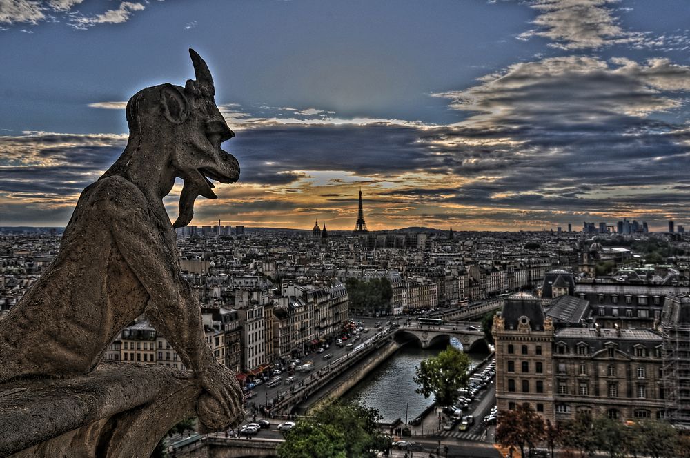 Paris - Blick von Notre Dame zum Eiffelturm