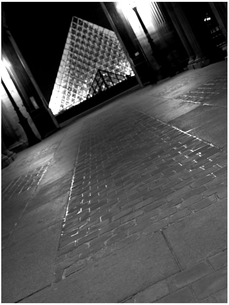 Paris by Night III - Louvre monochrom