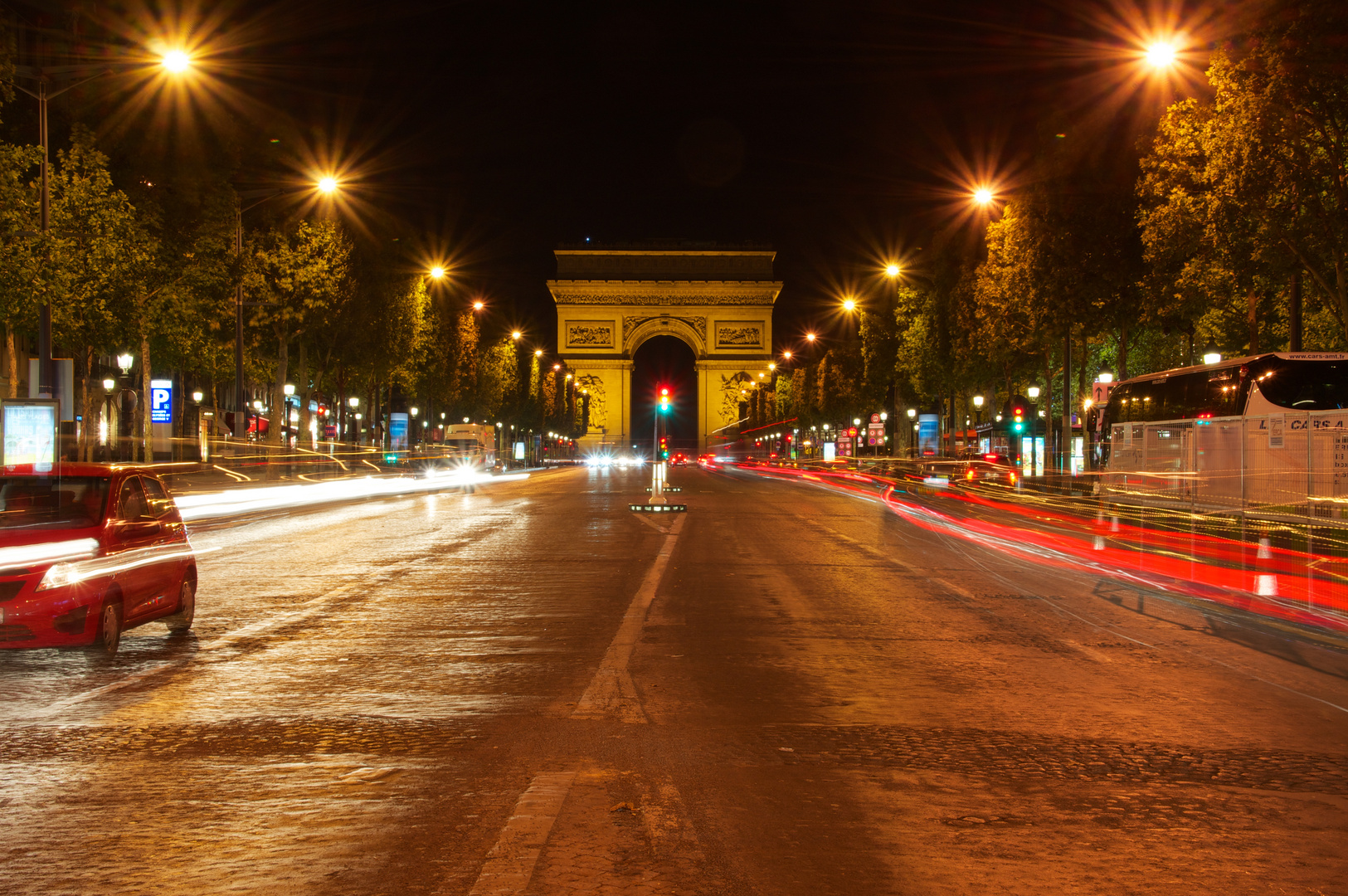 Paris Champs-Élysées bei Nacht Foto & Bild | archiv, a r c ...