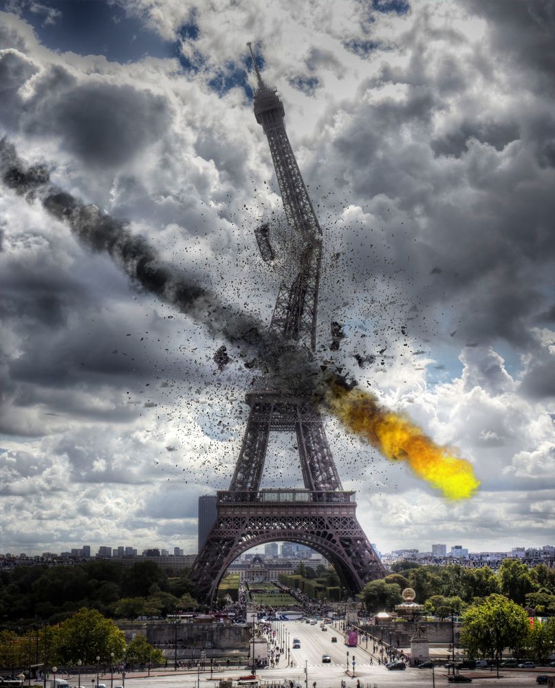 Paris in Flammen - Fotomontage
