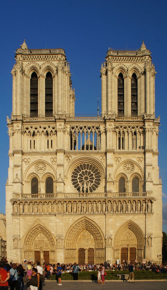 Paris: Notre-Dame in wechselndem Licht (9. August, 20 Uhr)