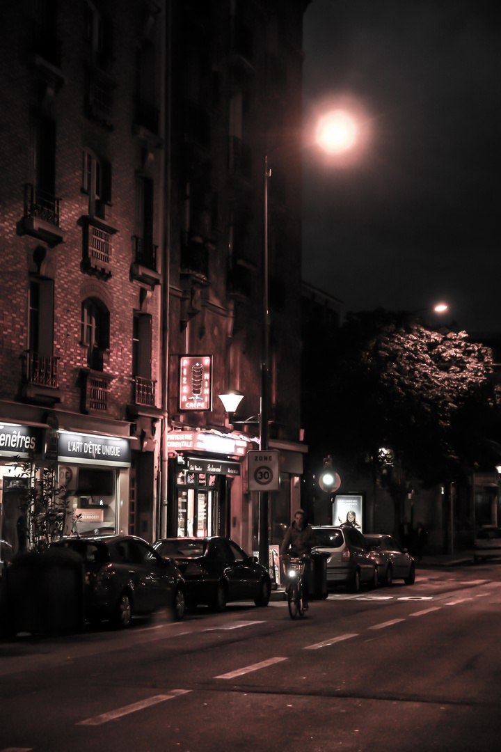 Paris Straßen bei Nacht