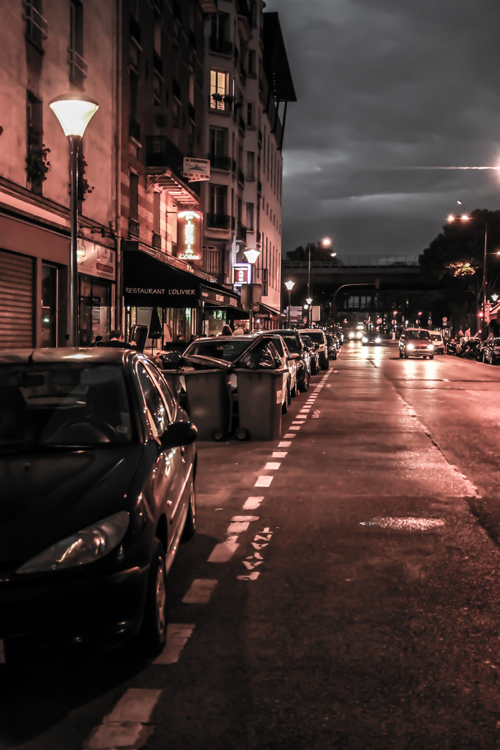 Paris Straßen bei Nacht