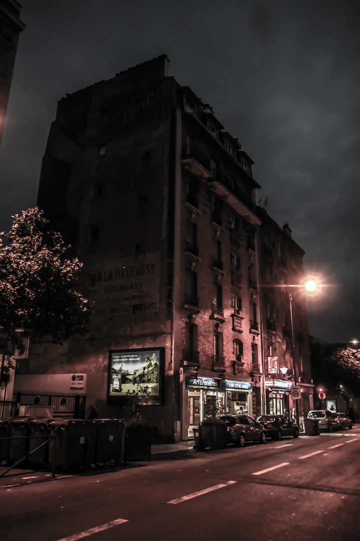 Paris Straßen bei Nacht