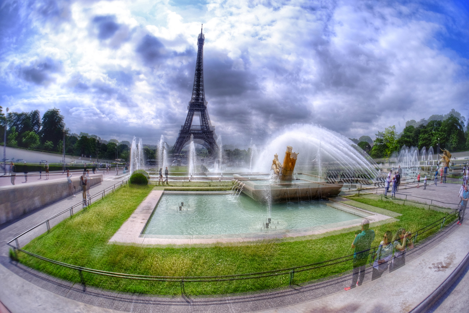 Paris vom Trocadero zum Eiffelturm 