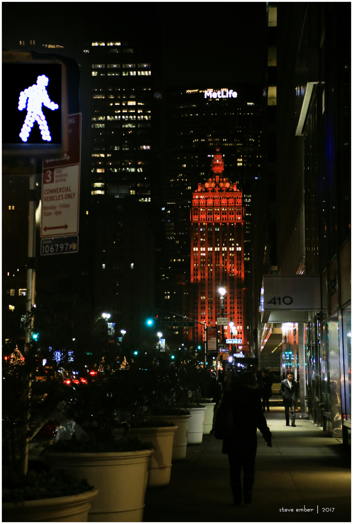 Park-Avenue Bummeln bei Nacht