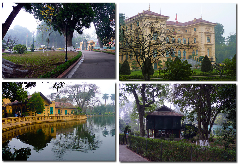 Park und Verwaltungsgebäude neben dem Ho Chi Minh Denkmal