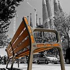 Parkbank vor der Sagrada Familia, Barcelona (E)