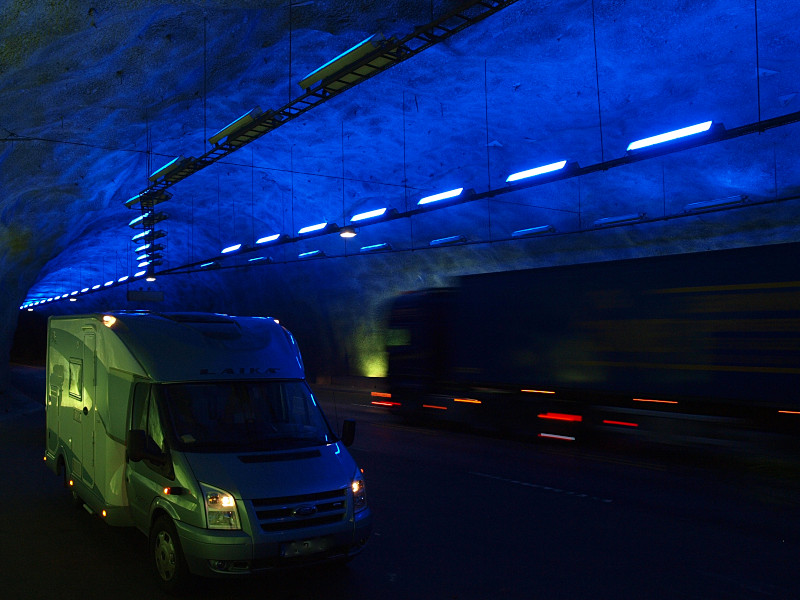 Parken im Laerdal-Tunnel