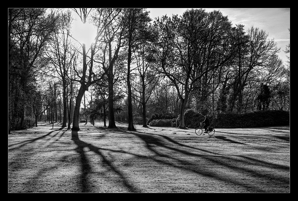 Parklandschaft mit Radfahrer reload