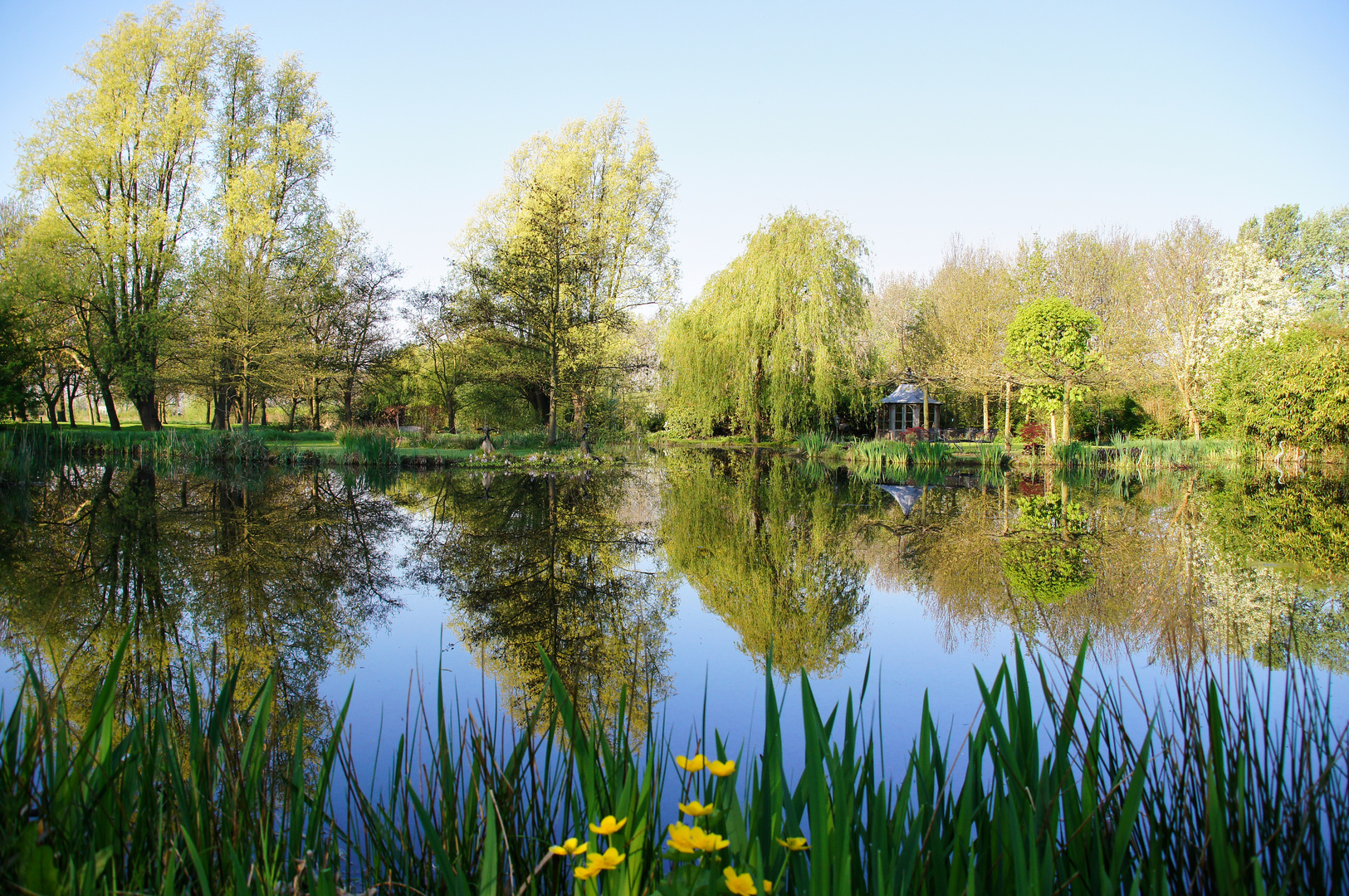 Parklandschaft mit Spiegelung