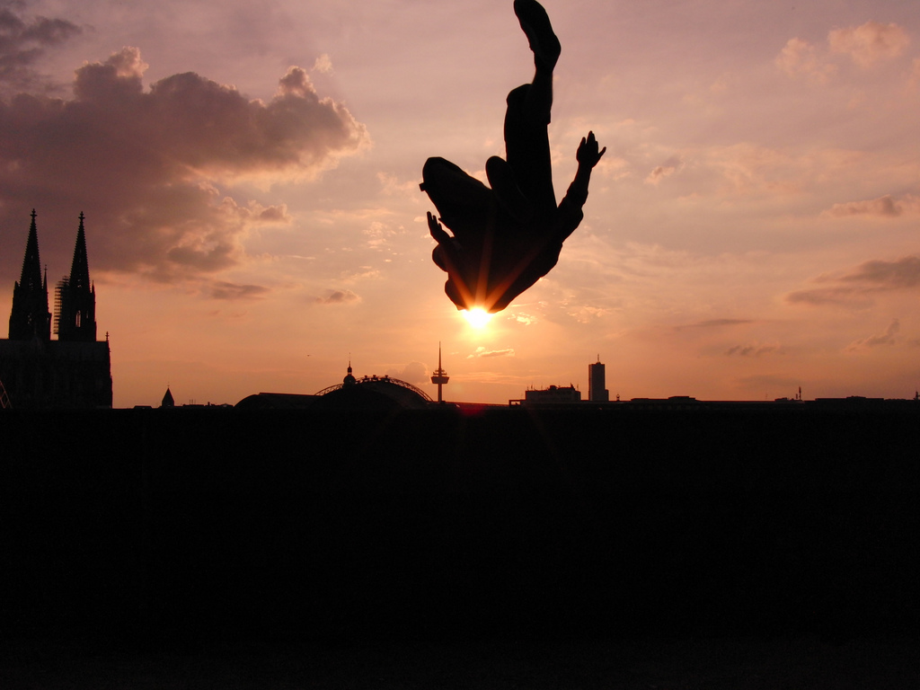 Parkour in der Nacht